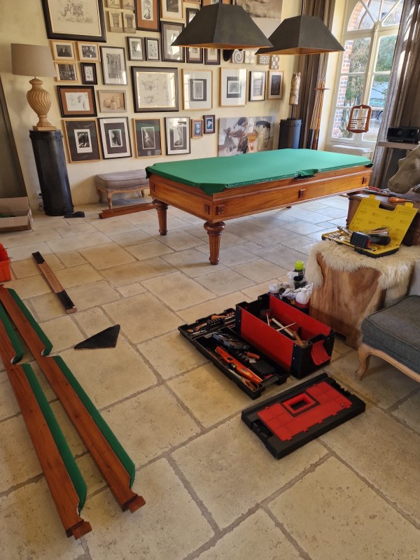 Réfection d’un tapis de billard 