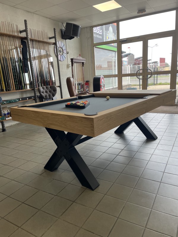 Billard style INDUS « Wood & Steel » (Chêne et acier)