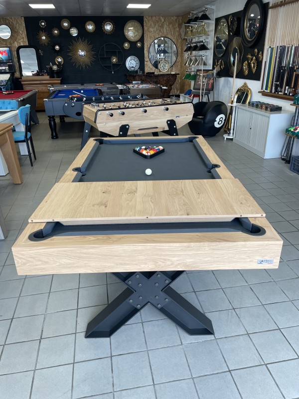 Billard style INDUS « Wood & Steel » (Chêne et acier)