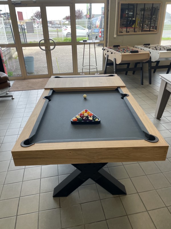Billard style INDUS « Wood & Steel » (Chêne et acier)