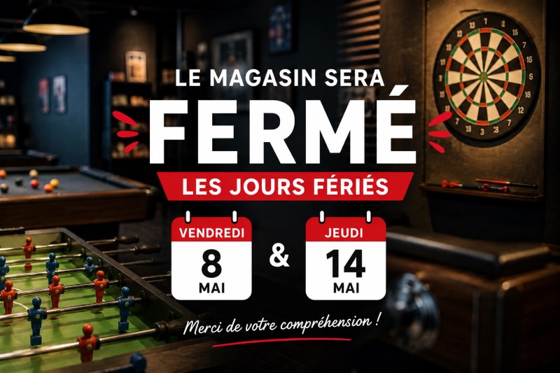  Fermeture le vendredi 8 mai et le jeudi 14 mai